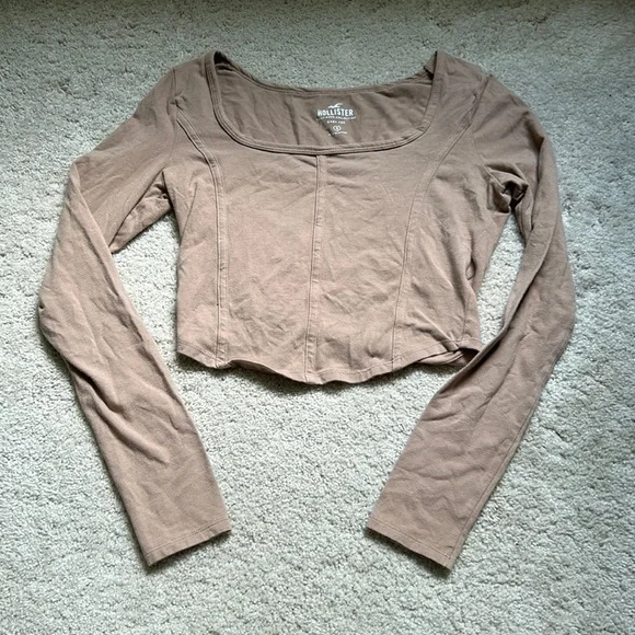 Hollister Tops Hollister Must Have Collection Long Sleeve Tan